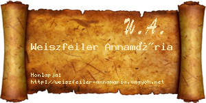 Weiszfeiler Annamária névjegykártya